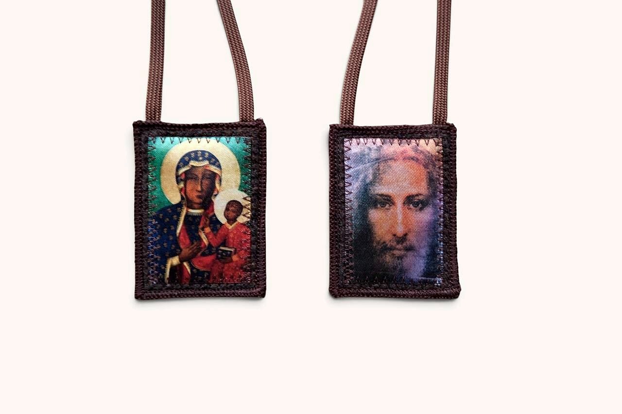 Brown Scapular of Our Lady of Częstochowa and the Holy Face of Jesus